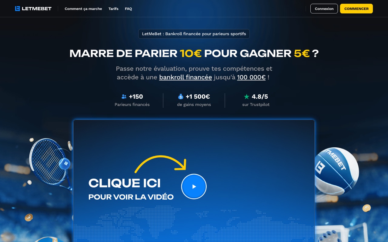 Aperçu de l'interface LetMeBet